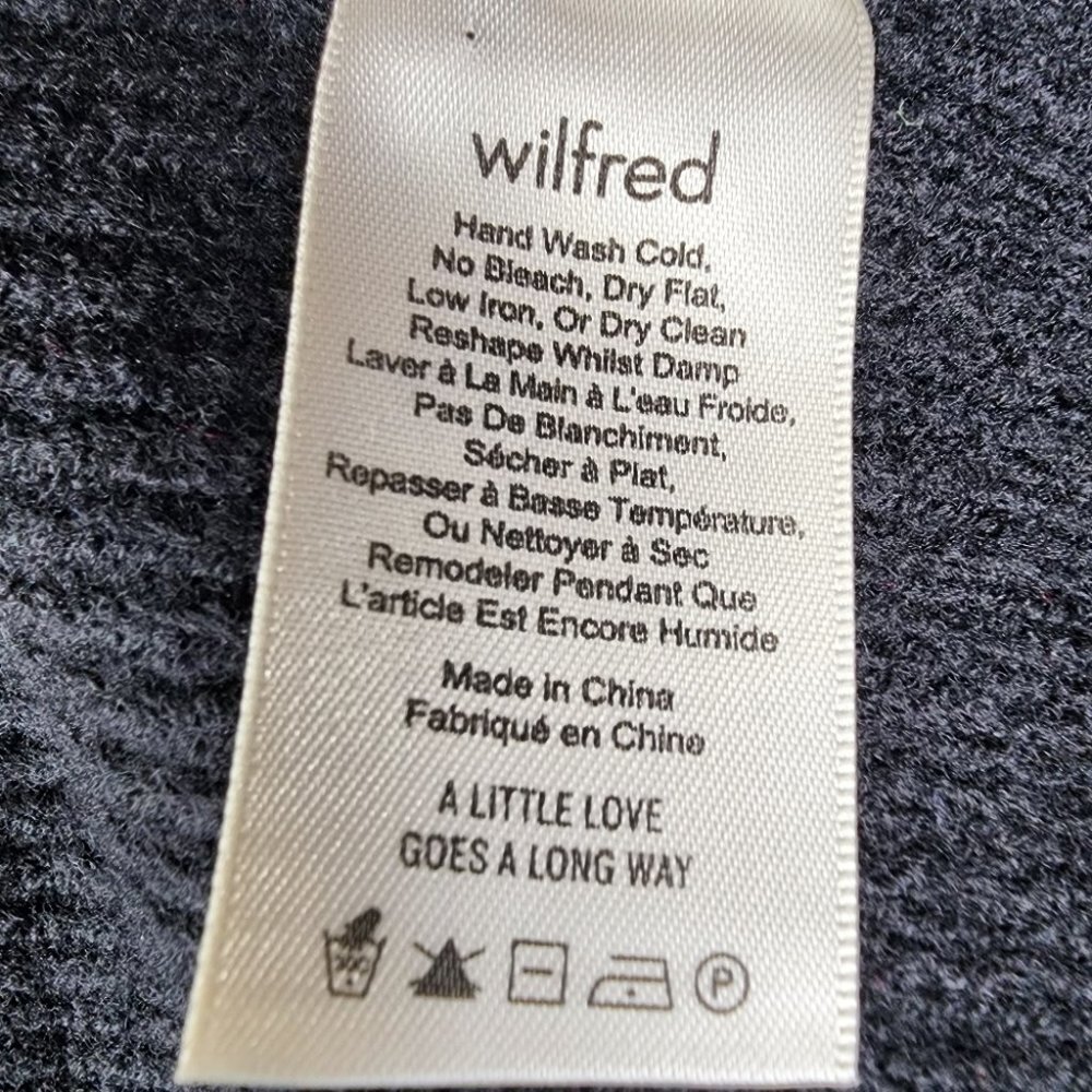 Aritzia Wilfred Olivie Merino Wool Open Front Maxi Vest Black Size Small - Picture 12 of 12